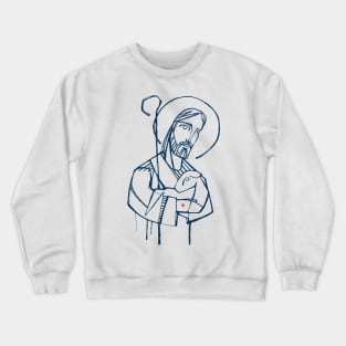 Jesus Christ Good Shepherd hand drawn illustration Crewneck Sweatshirt